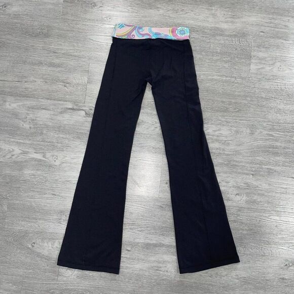 Lilly Pulitzer Vinyasa Fold Over Legging Pants Flare Black Women’s Small Yoga - Picture 3 of 14